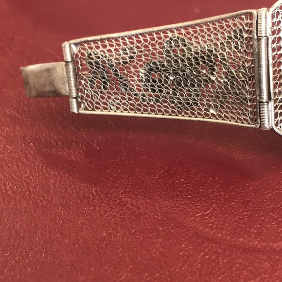 Vtg Chinese Filigree bracelet with Carved Bone - Picture 10 of 12